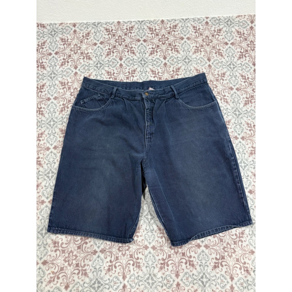 Vintage Rodin Mens Denim Shorts Size 44 Dark Wash Pleated Made in USA 90s Cotton